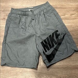 Nike Gray and Black Athletic Shorts Lightweight Elastic Waistband